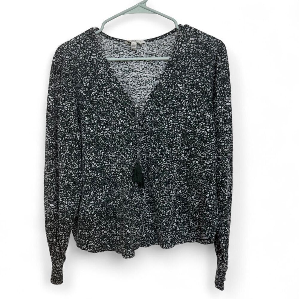Lucky-brand Women's Green and Grey Blouse